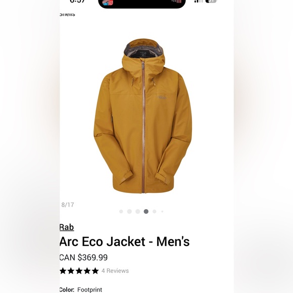 Men's Arc Eco Waterproof Jacket - Picture 3 of 5